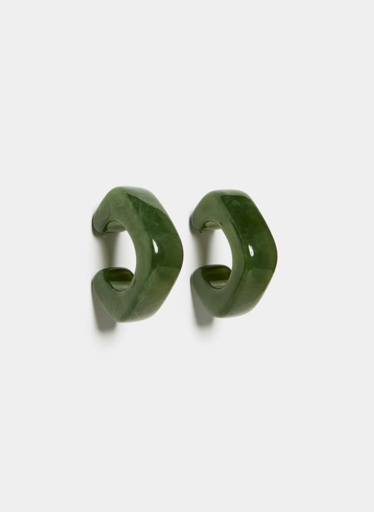 Women Marbled Hoop Earrings Mint Green | Melanie Lyne