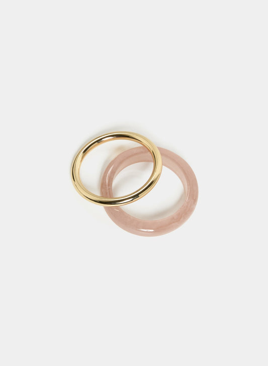 Women Two-Piece Bangle Set Natural Beige | Melanie Lyne