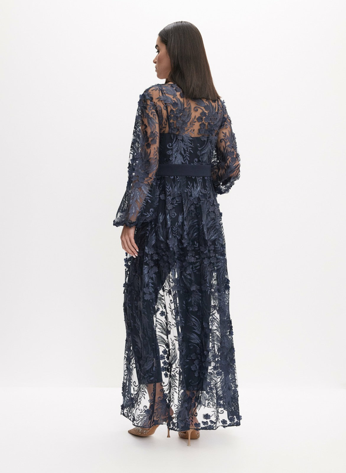 Women Floral Appliqué Jumpsuit Peacock Blue | Melanie Lyne