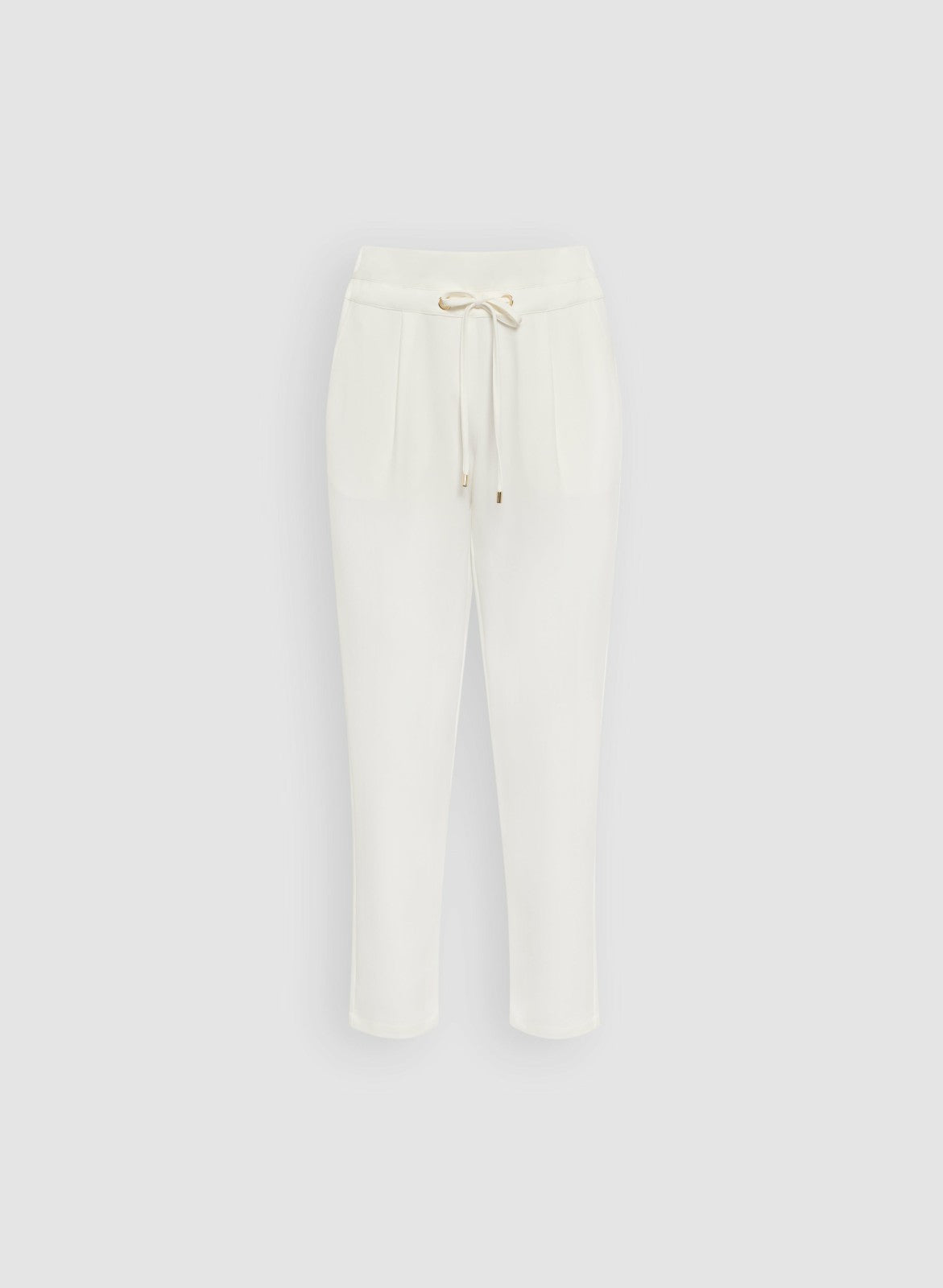 Women Drawstring Straight Leg Pants Ivory | Melanie Lyne
