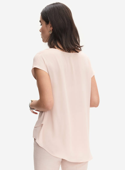 Women Crepe Cowl Neck Blouse Pink Pearl | Melanie Lyne