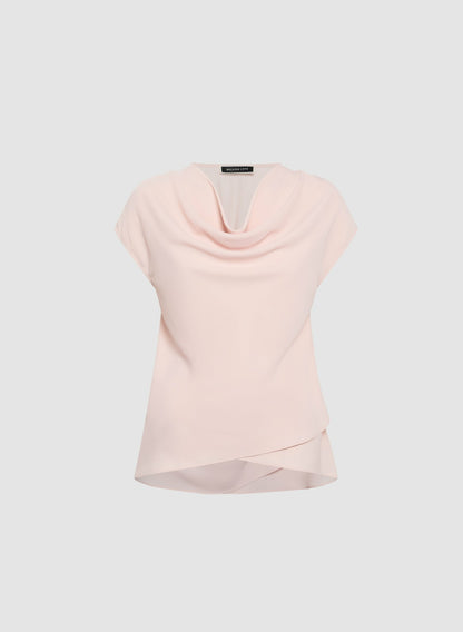 Women Crepe Cowl Neck Blouse Pink Pearl | Melanie Lyne