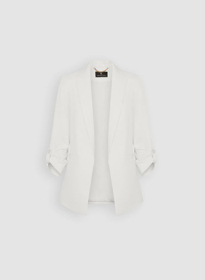 Women Rolled Sleeve Jacket Ivory | Melanie Lyne