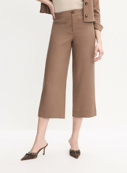 Women Cropped Wide Leg Pants French Canvas | Melanie Lyne
