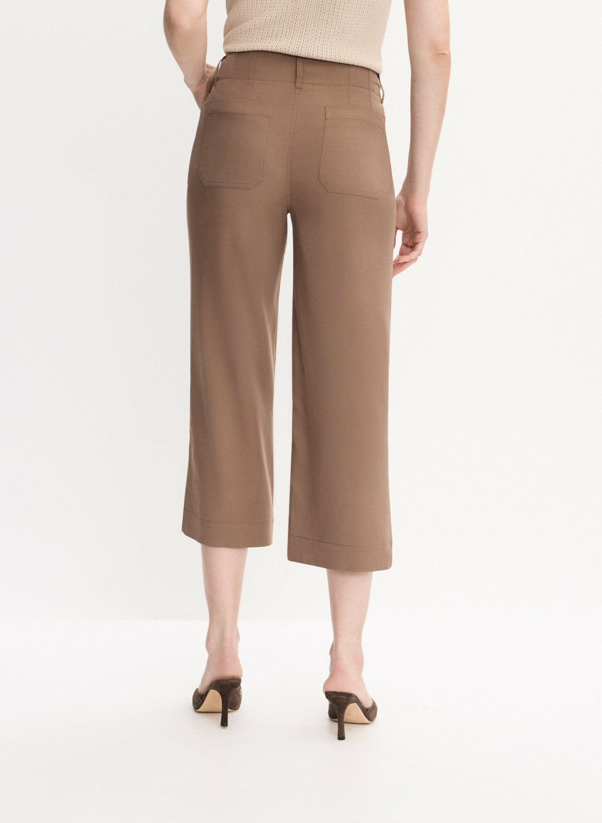 Women Cropped Wide Leg Pants French Canvas | Melanie Lyne