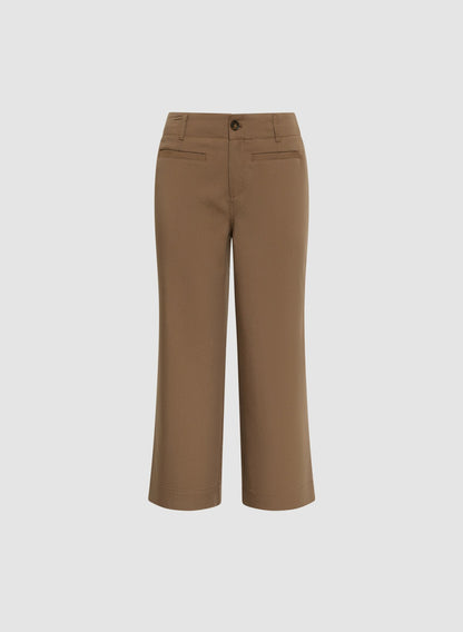 Women Cropped Wide Leg Pants French Canvas | Melanie Lyne