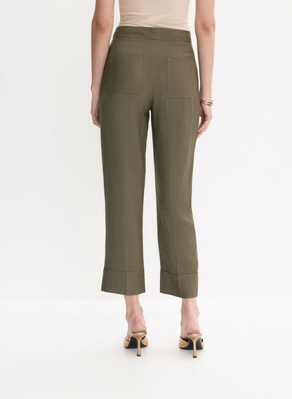Women Cuffed Straight-Leg Pants Olive Branch | Melanie Lyne
