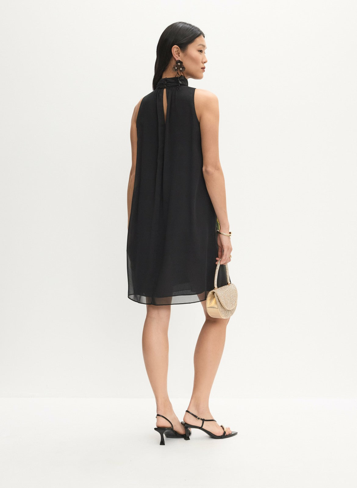 Women Floral Halter Neck Dress Black Pattern | Melanie Lyne