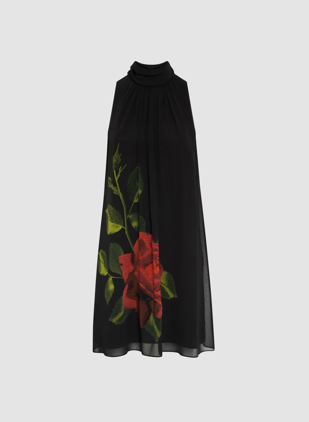 Women Floral Halter Neck Dress Black Pattern | Melanie Lyne