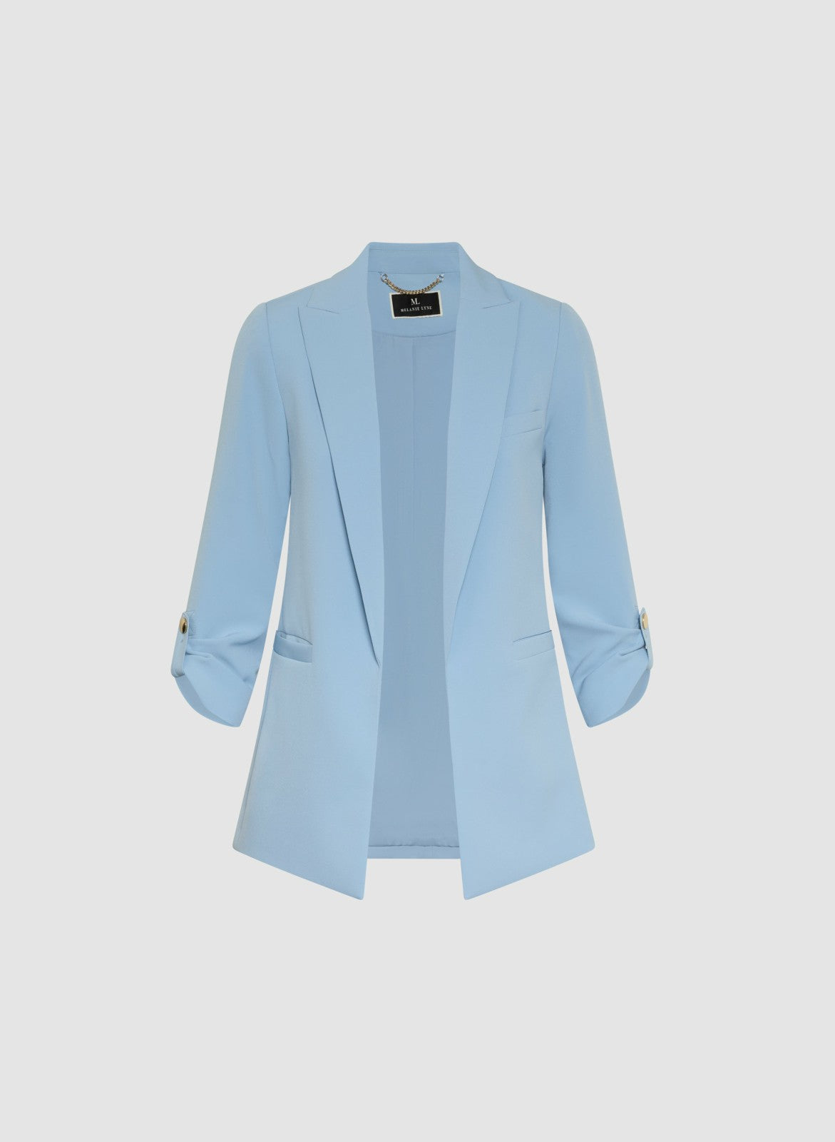 Women Rolled Sleeve Jacket Blue Pearl | Melanie Lyne