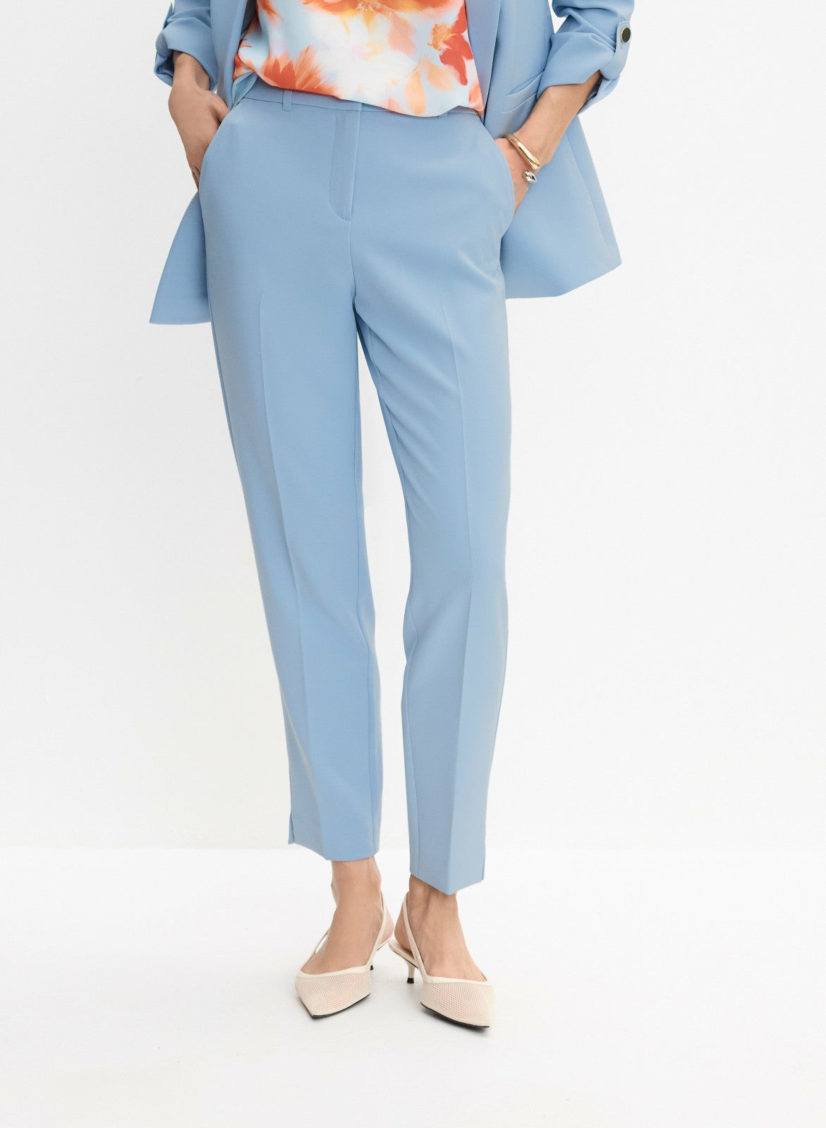 Women Straight-Leg Pants Blue Pearl | Melanie Lyne