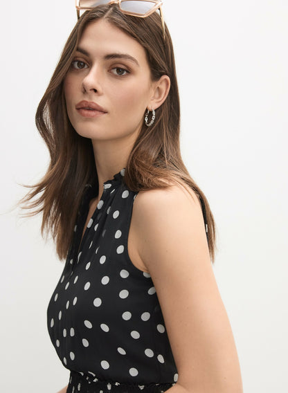 Women Polka Dot Maxi Dress Black Pattern | Melanie Lyne
