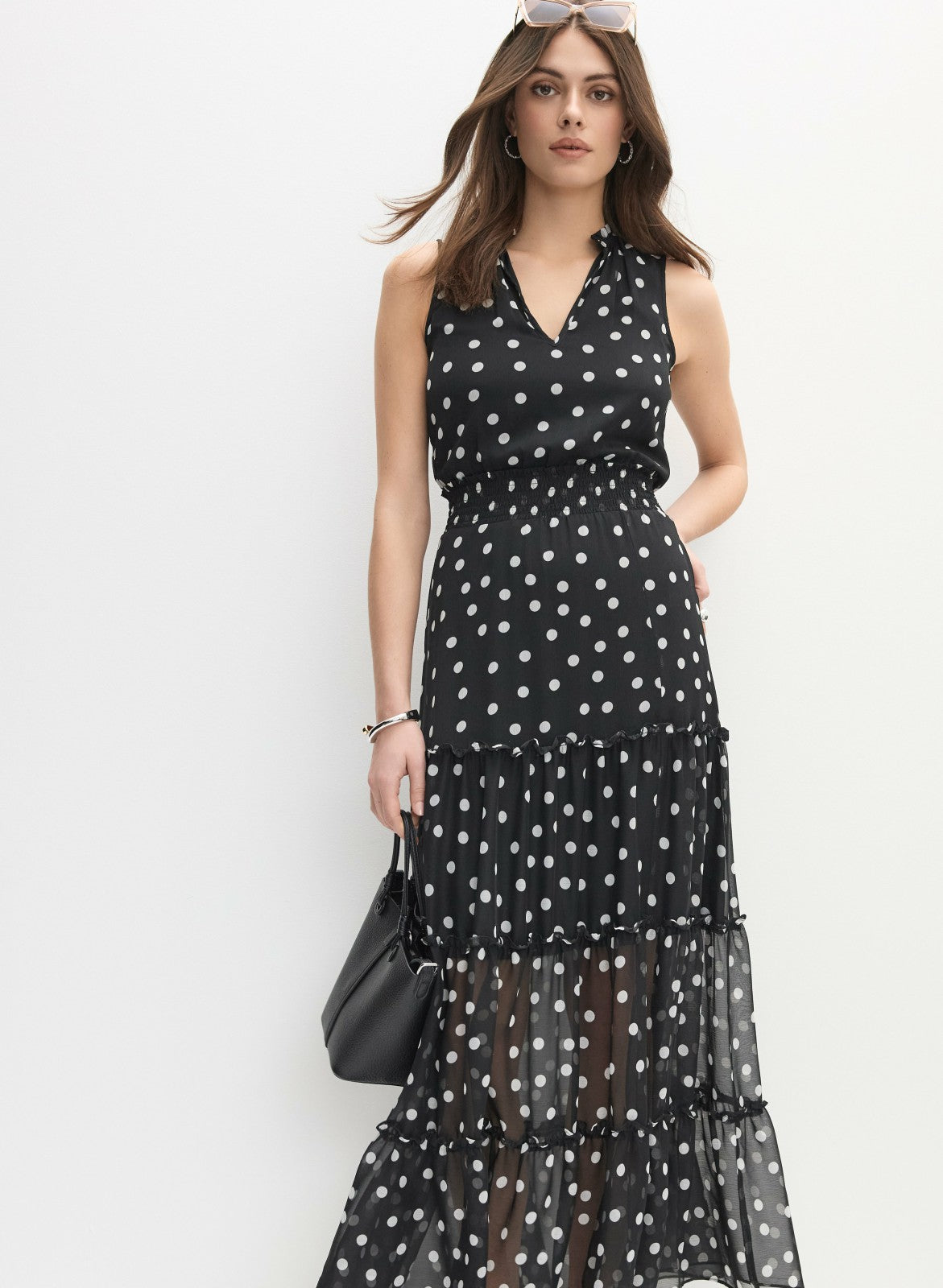 Women Polka Dot Maxi Dress Black Pattern | Melanie Lyne