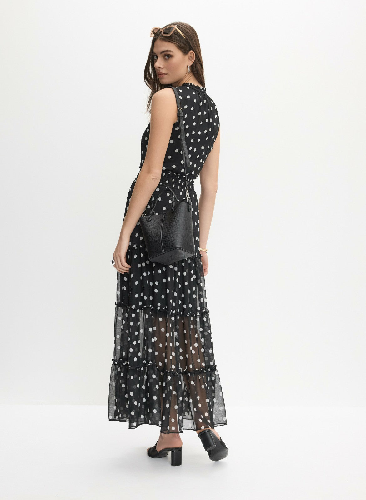 Women Polka Dot Maxi Dress Black Pattern | Melanie Lyne