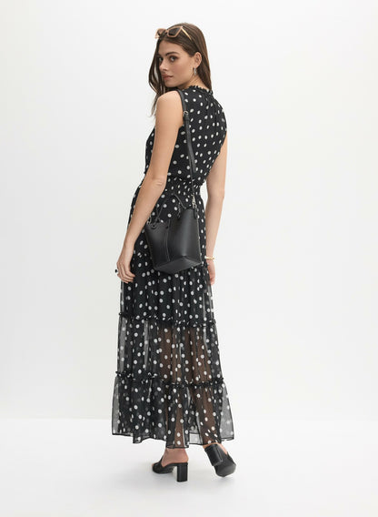 Women Polka Dot Maxi Dress Black Pattern | Melanie Lyne