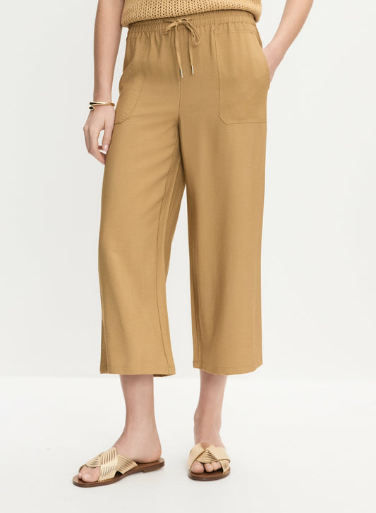 Women Crinkle Modal Capris Yellow Stone | Melanie Lyne