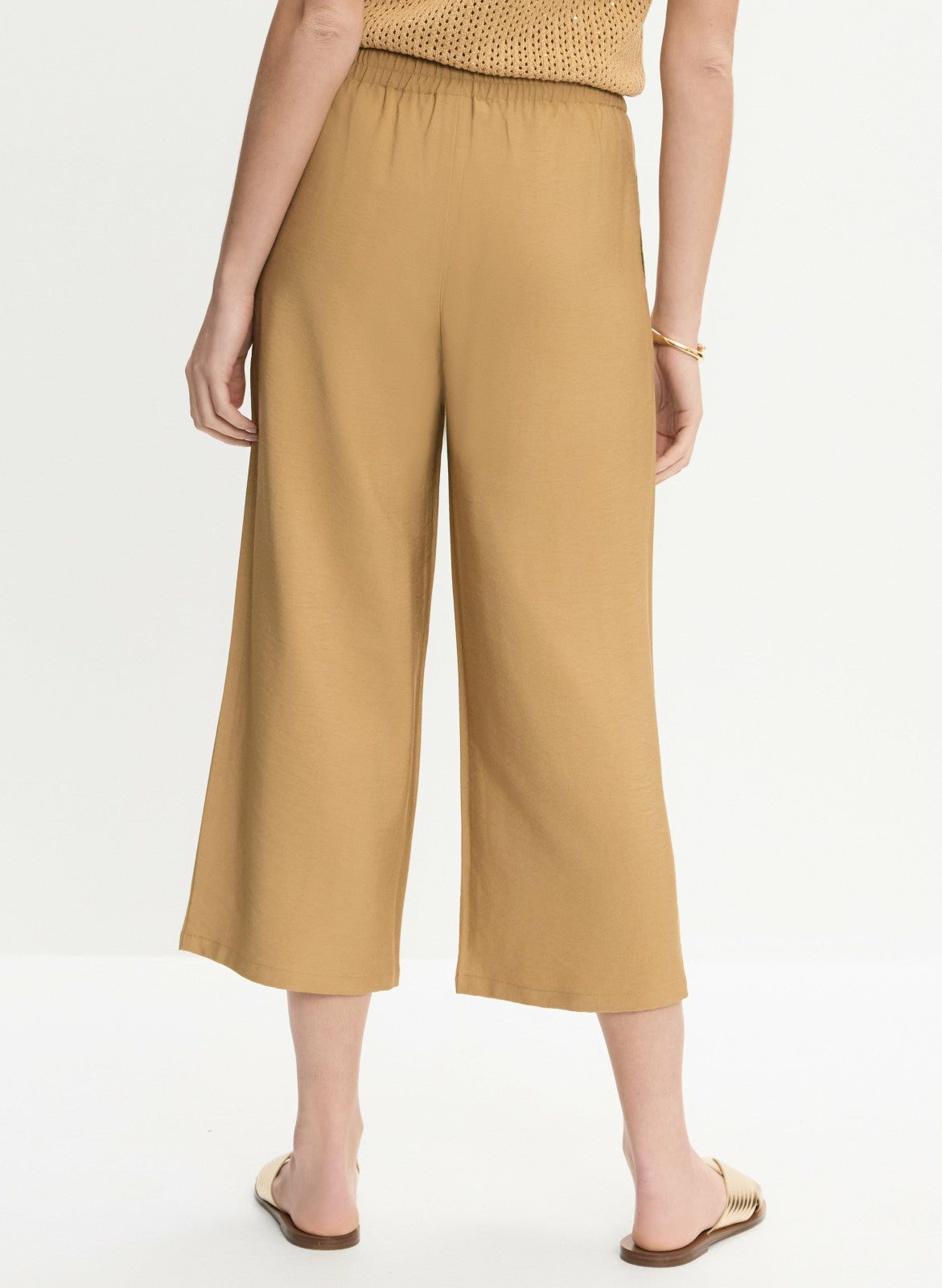 Women Crinkle Modal Capris Yellow Stone | Melanie Lyne