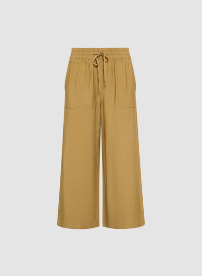 Women Crinkle Modal Capris Yellow Stone | Melanie Lyne