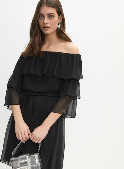 Women Off-The-Shoulder Dress Black | Melanie Lyne
