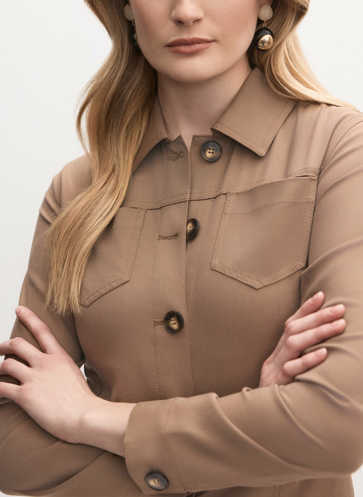 Women Button-Down Jacket French Canvas | Melanie Lyne