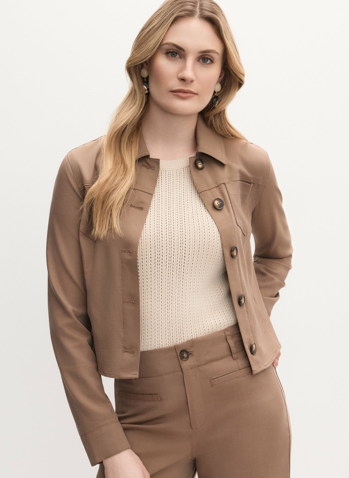 Women Button-Down Jacket French Canvas | Melanie Lyne