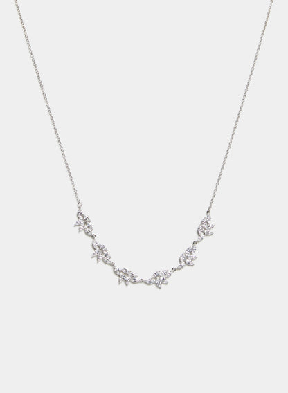 Women Cluster Chain Necklace Silver | Melanie Lyne