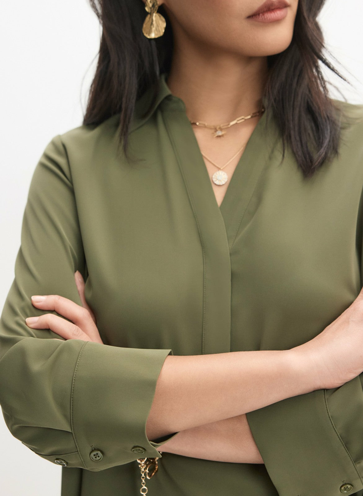 Women 3/4 Sleeve Blouse Olive Branch | Melanie Lyne