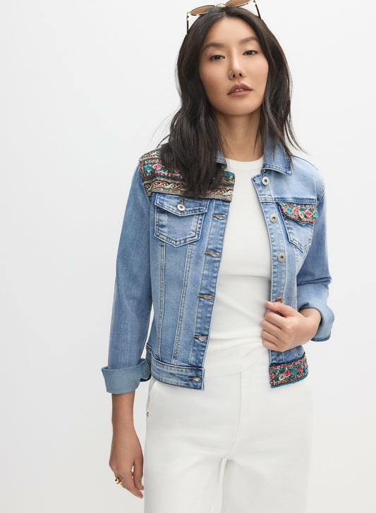 Women Sequin Detail Jacket Light Blue | Melanie Lyne