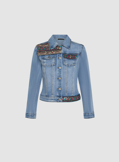 Women Sequin Detail Jacket Light Blue | Melanie Lyne