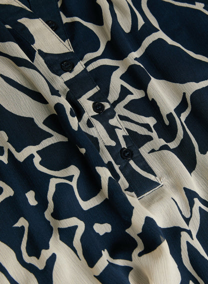 Women Floral Chiffon Blouse Blue Pattern | Melanie Lyne