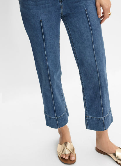 Women Cropped Straight-Leg Jeans Medium Blue | Melanie Lyne