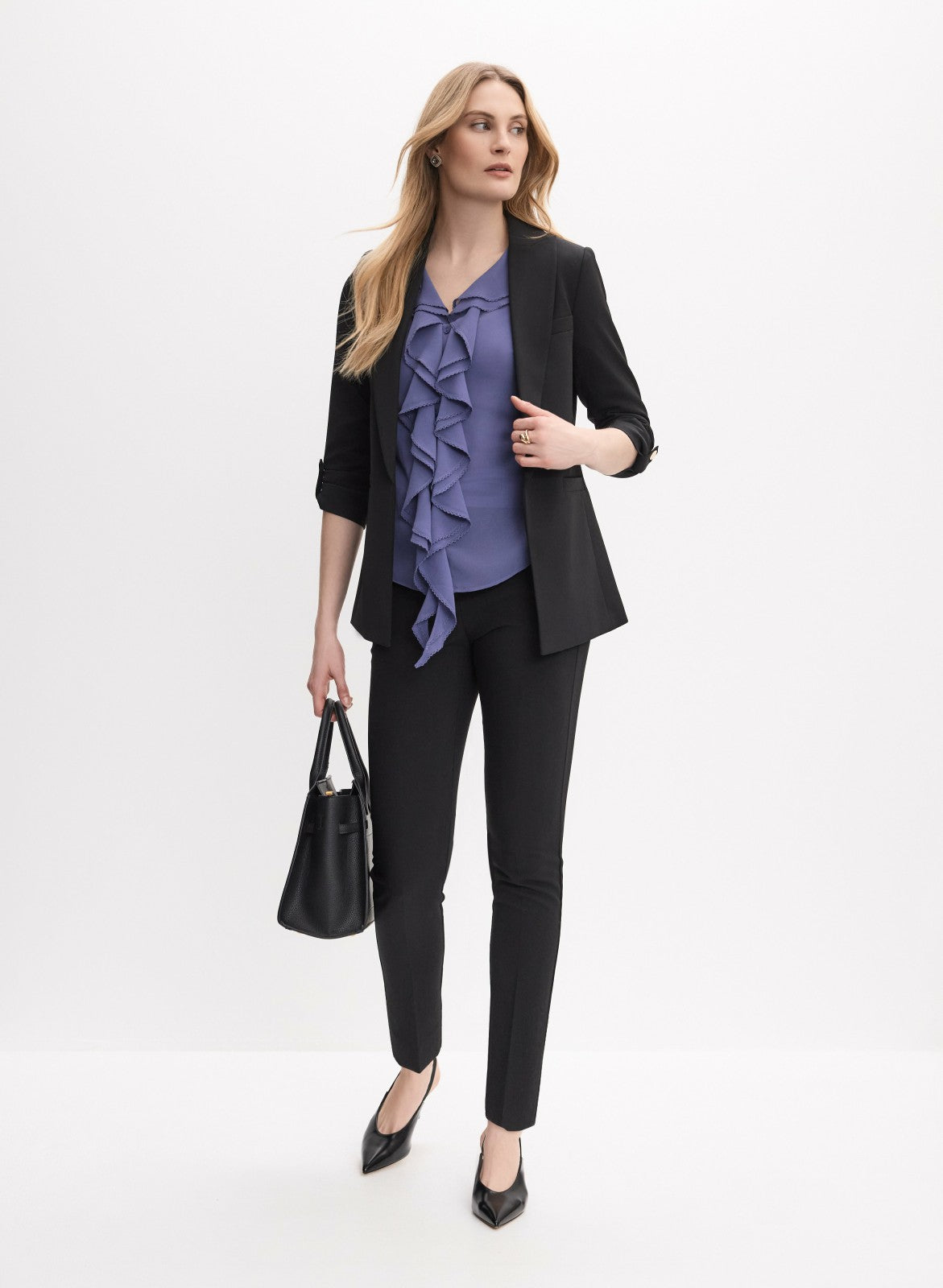 Women Rolled Sleeve Jacket Black | Melanie Lyne
