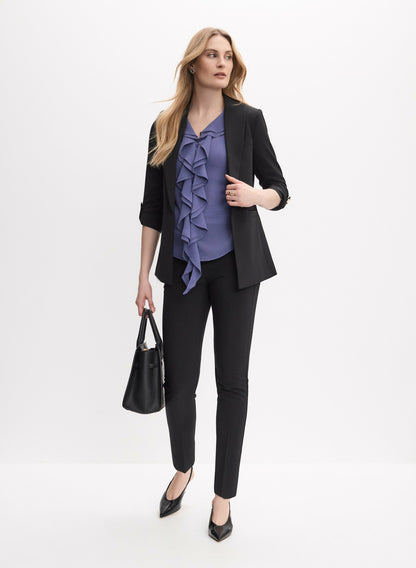 Women Rolled Sleeve Jacket Black | Melanie Lyne