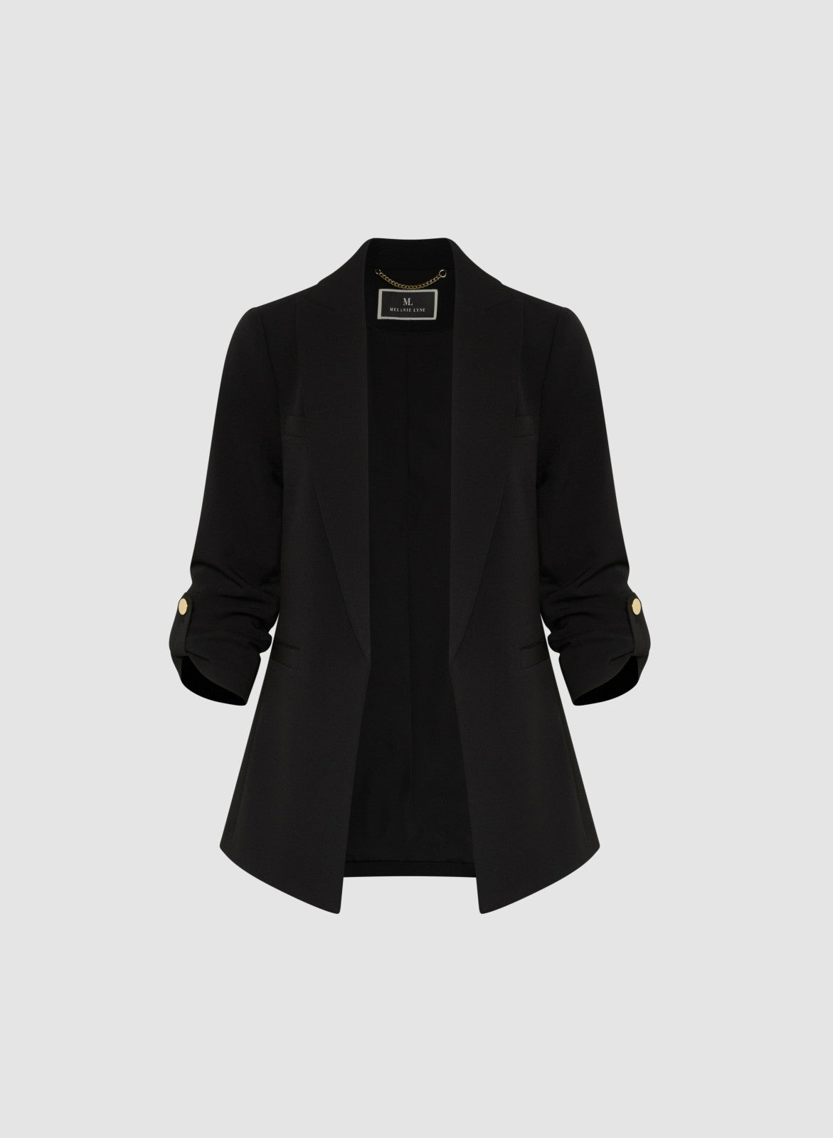 Women Rolled Sleeve Jacket Black | Melanie Lyne