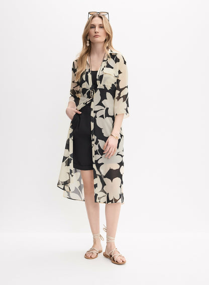 Women Chiffon Tunic Blouse Black & White | Melanie Lyne