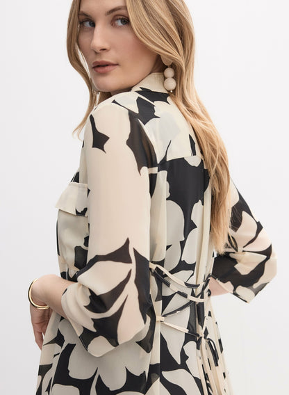 Women Chiffon Tunic Blouse Black & White | Melanie Lyne