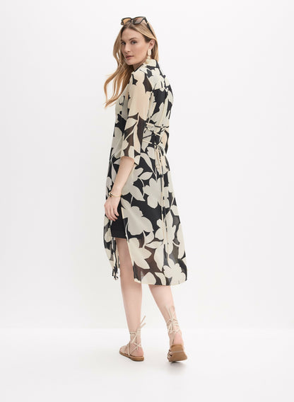 Women Chiffon Tunic Blouse Black & White | Melanie Lyne