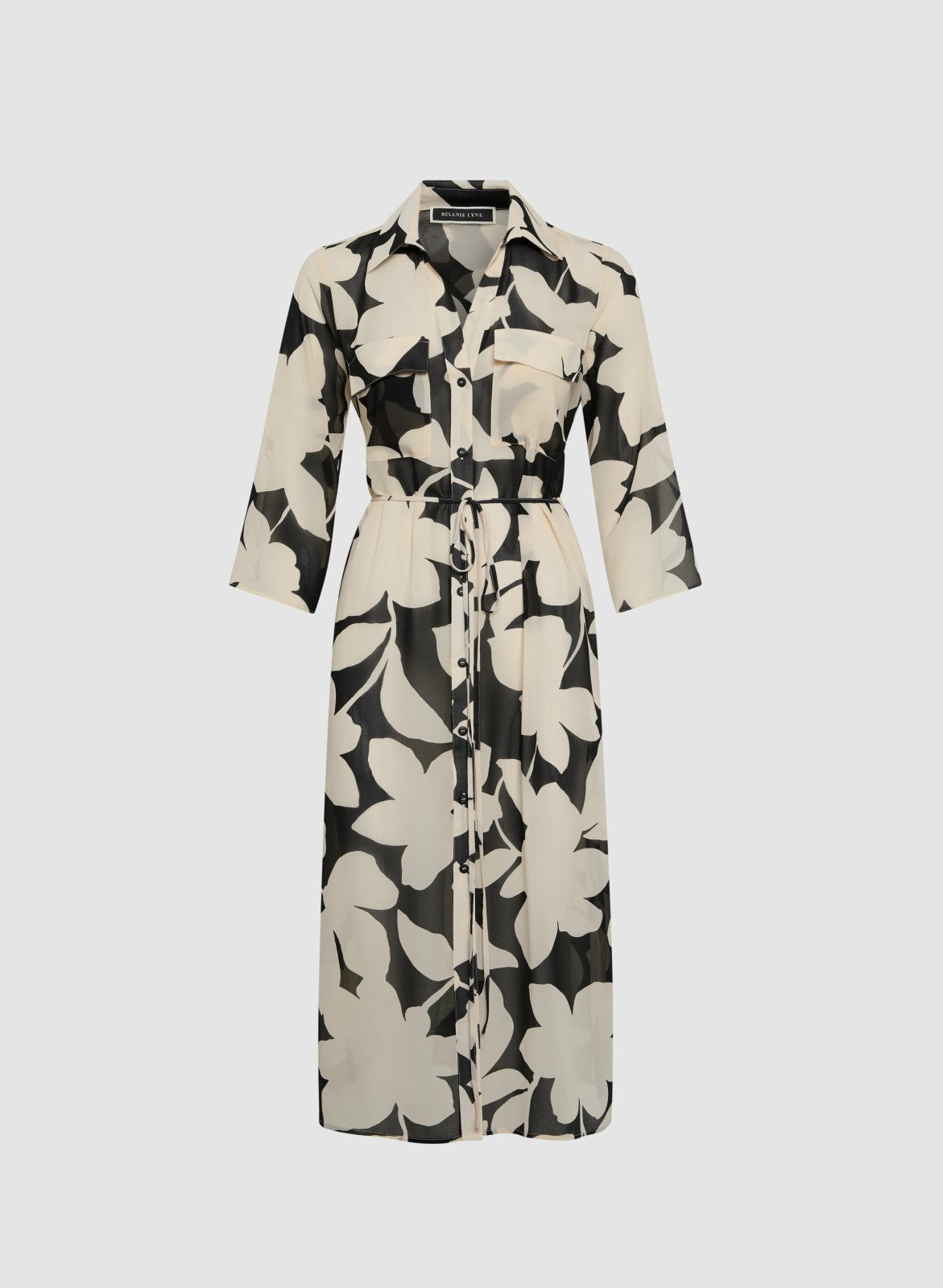 Women Chiffon Tunic Blouse Black & White | Melanie Lyne