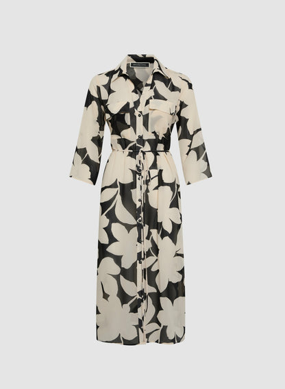 Women Chiffon Tunic Blouse Black & White | Melanie Lyne