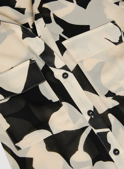 Women Chiffon Tunic Blouse Black & White | Melanie Lyne