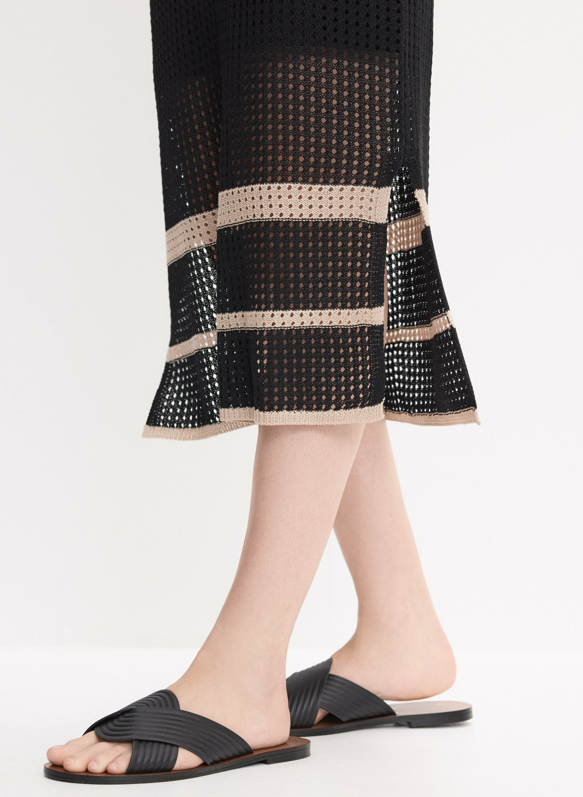 Women Jospeh Ribkoff - Open Knit Skirt Black Pattern | Melanie Lyne