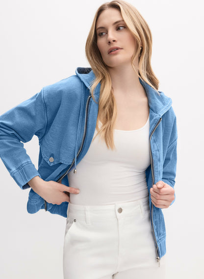 Women Hooded Denim Jacket Medium Blue | Melanie Lyne