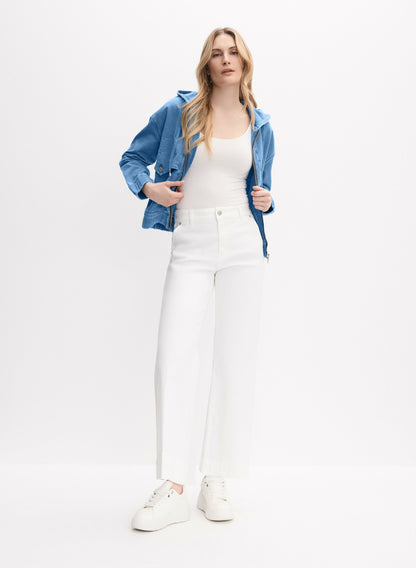 Women Hooded Denim Jacket Medium Blue | Melanie Lyne