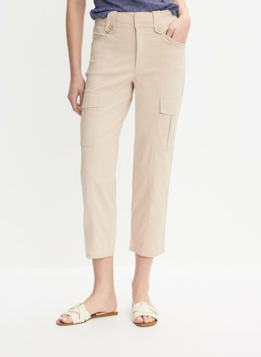 Women Stretch-Cotton Cargo Capris Champagne | Melanie Lyne