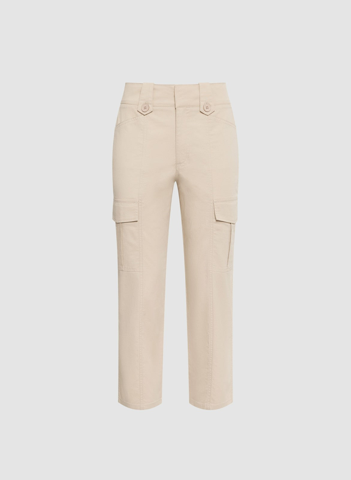 Women Stretch-Cotton Cargo Capris Champagne | Melanie Lyne