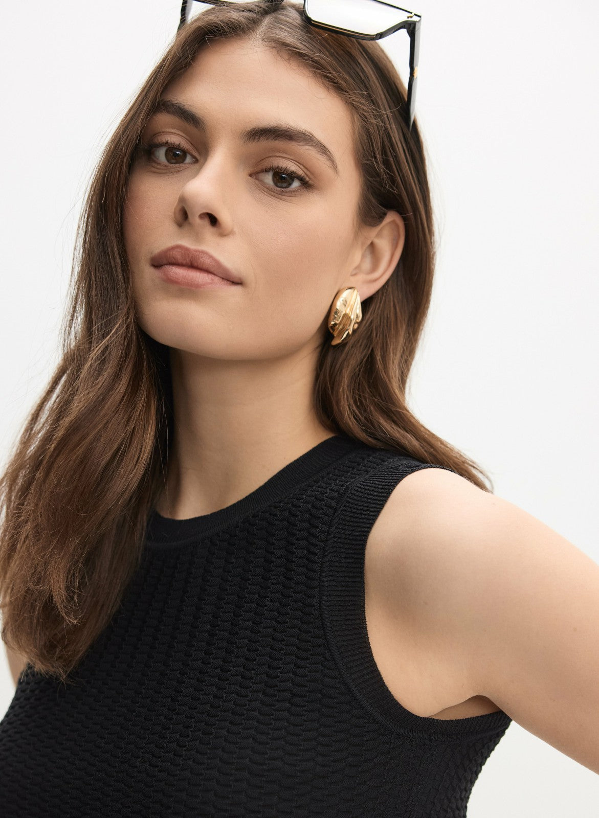 Women Ribbed Knit Tank Dress Black | Melanie Lyne