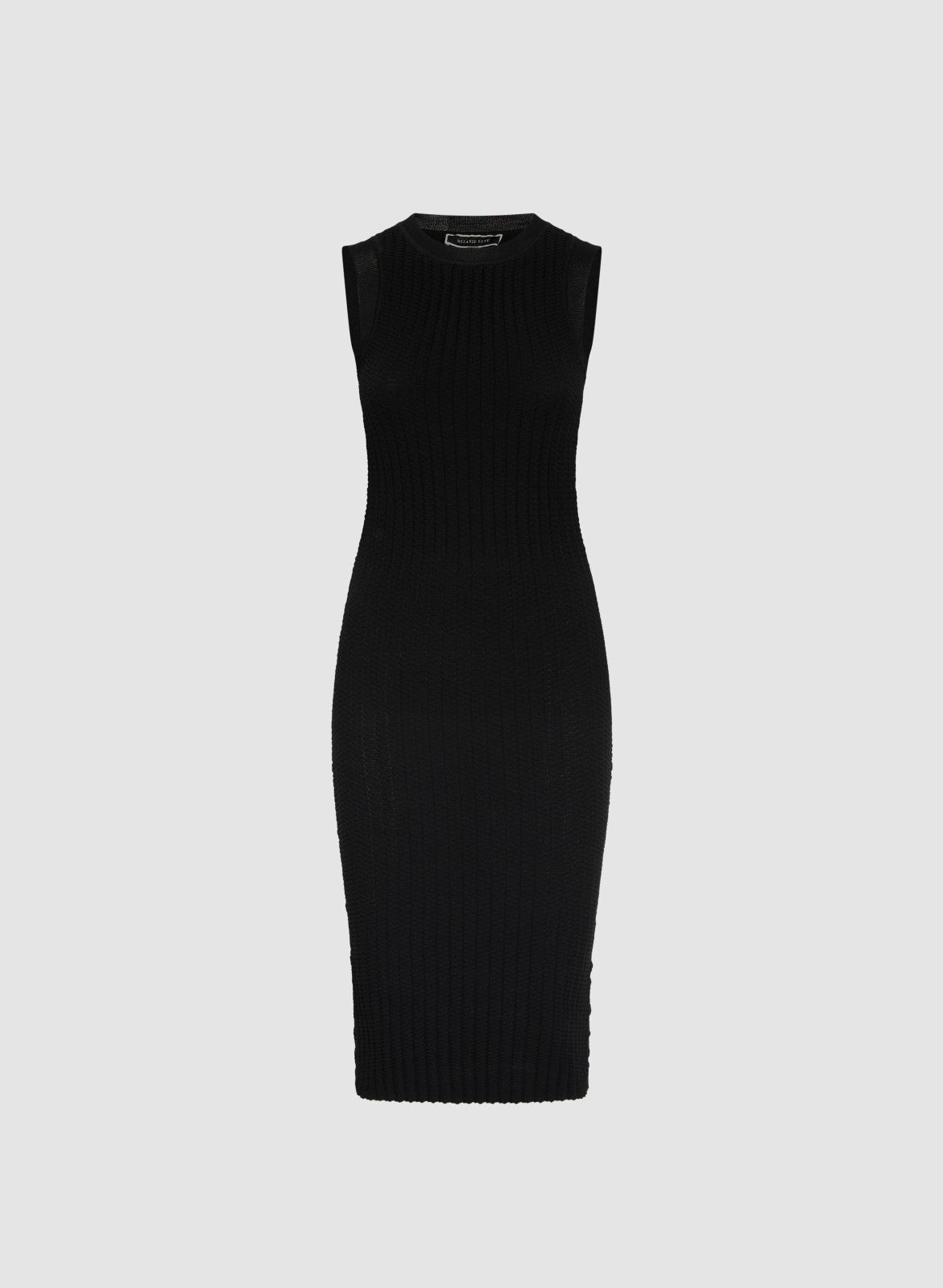 Women Ribbed Knit Tank Dress Black | Melanie Lyne