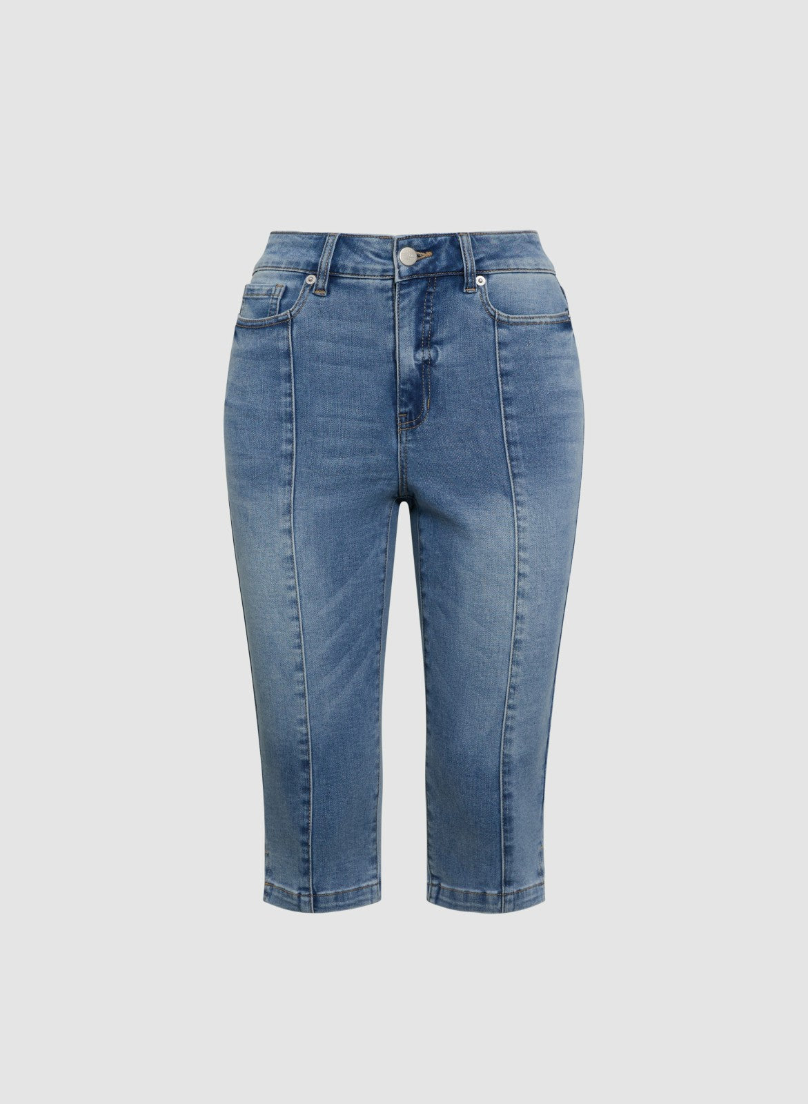 Women Denim Slim-Leg Capris Light Blue | Melanie Lyne