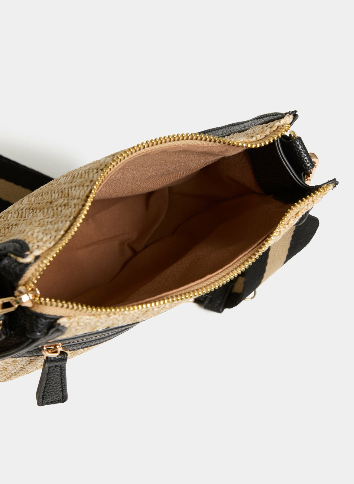 Women Straw Crossbody Bag Black | Melanie Lyne