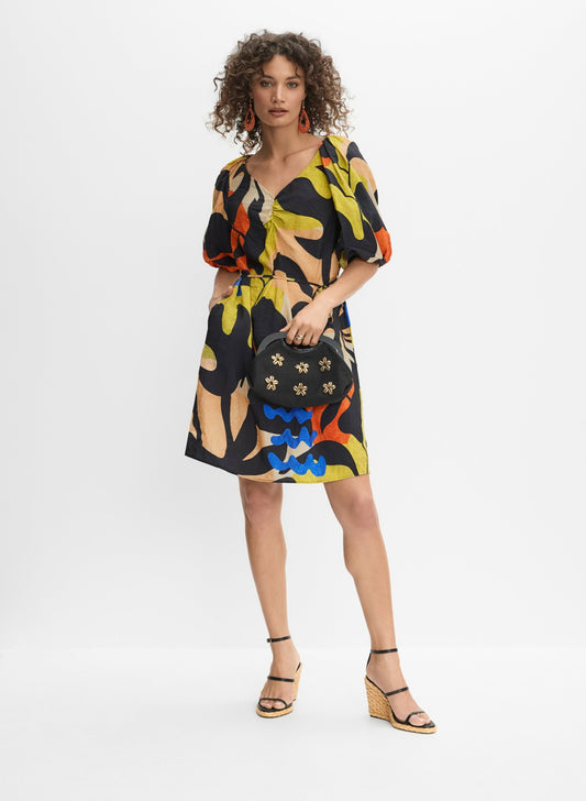 Women Abstract Leaf Dress Multicolour | Melanie Lyne